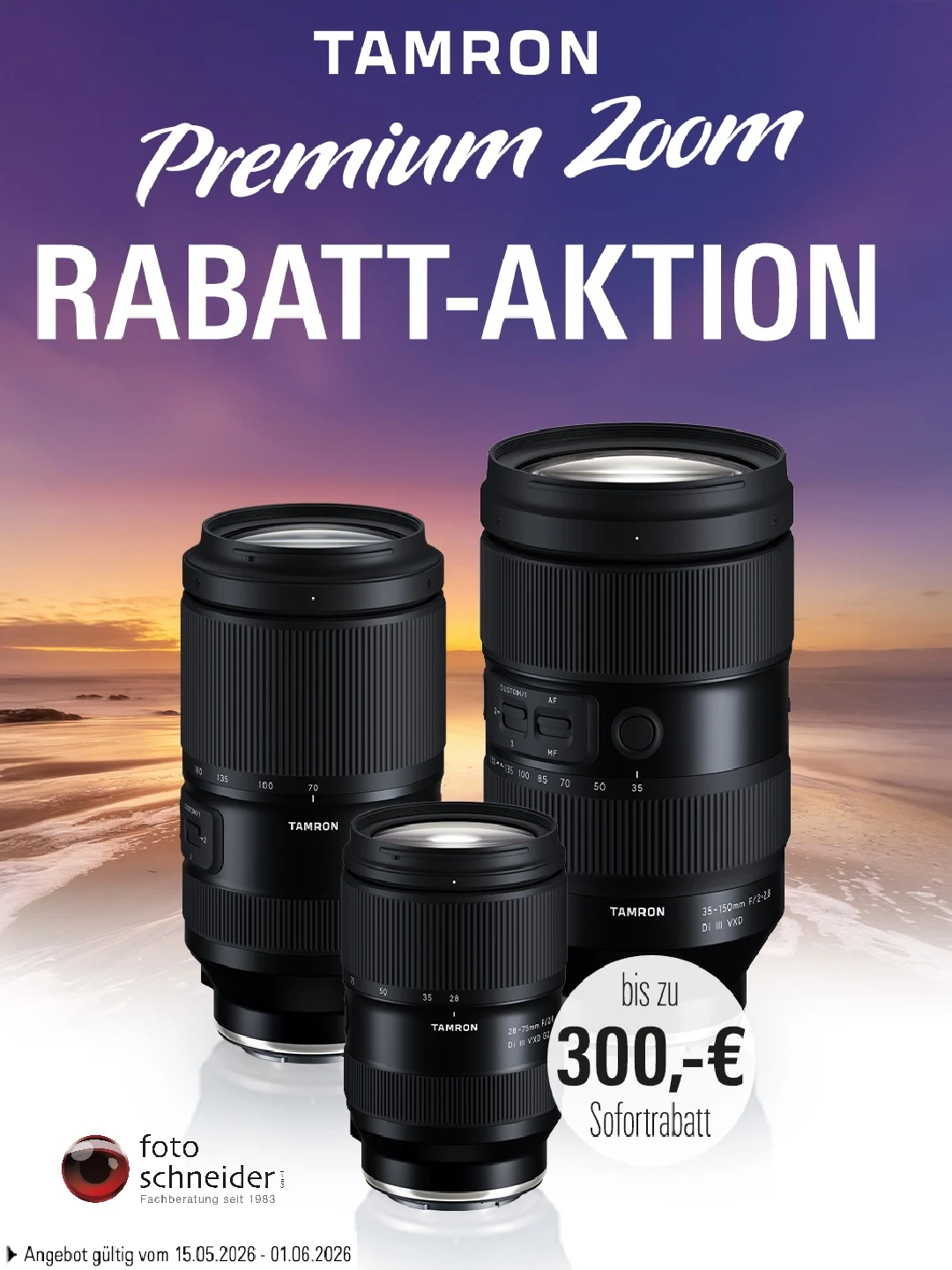 Tamron Premium Zoom Rabatt-Aktion: Jetzt bis zu 300 Euro sparen
