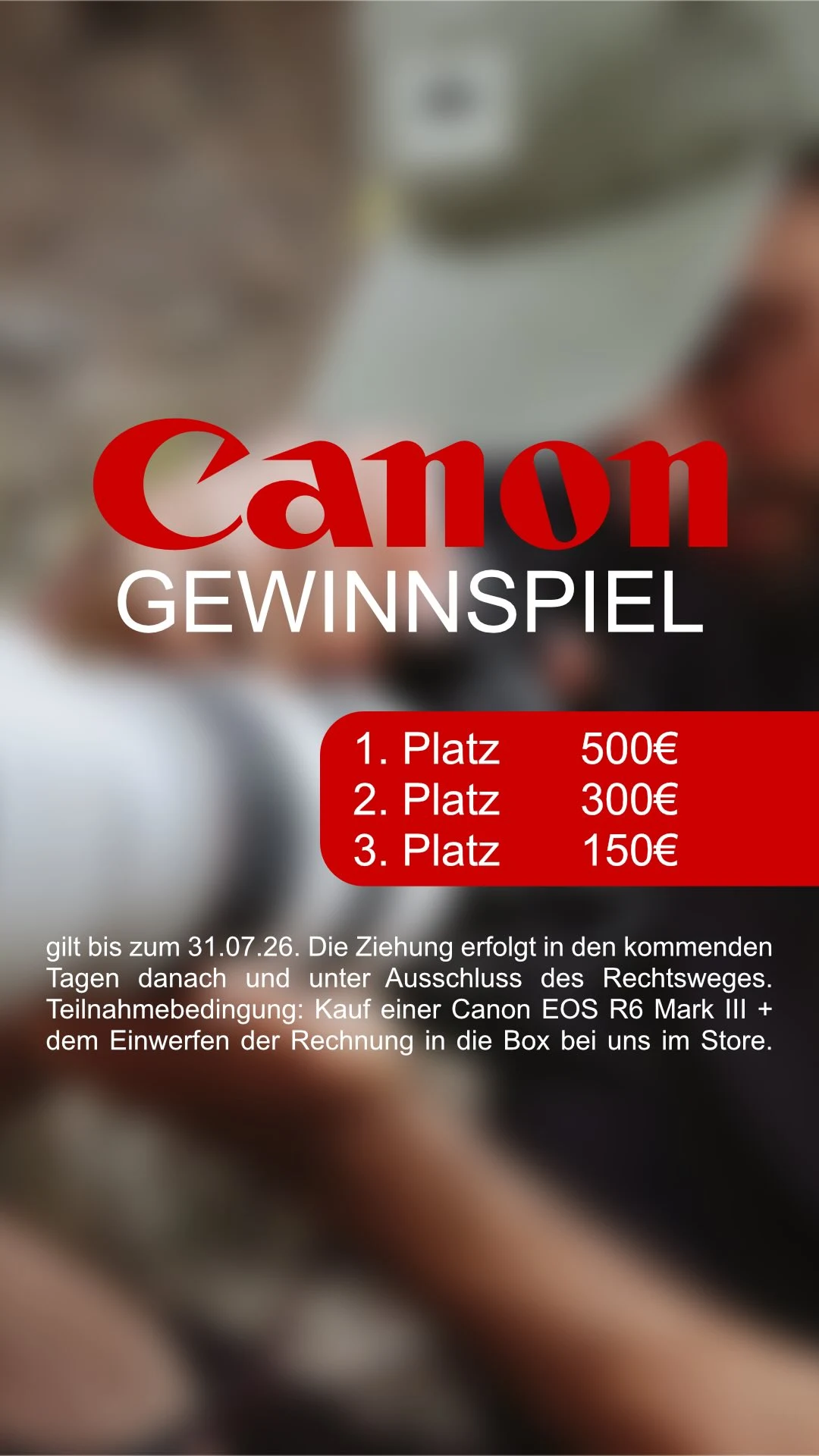📸 Großes Canon-Gewinnspiel: Sichere dir die Chance auf bis zu 500,- € extra!