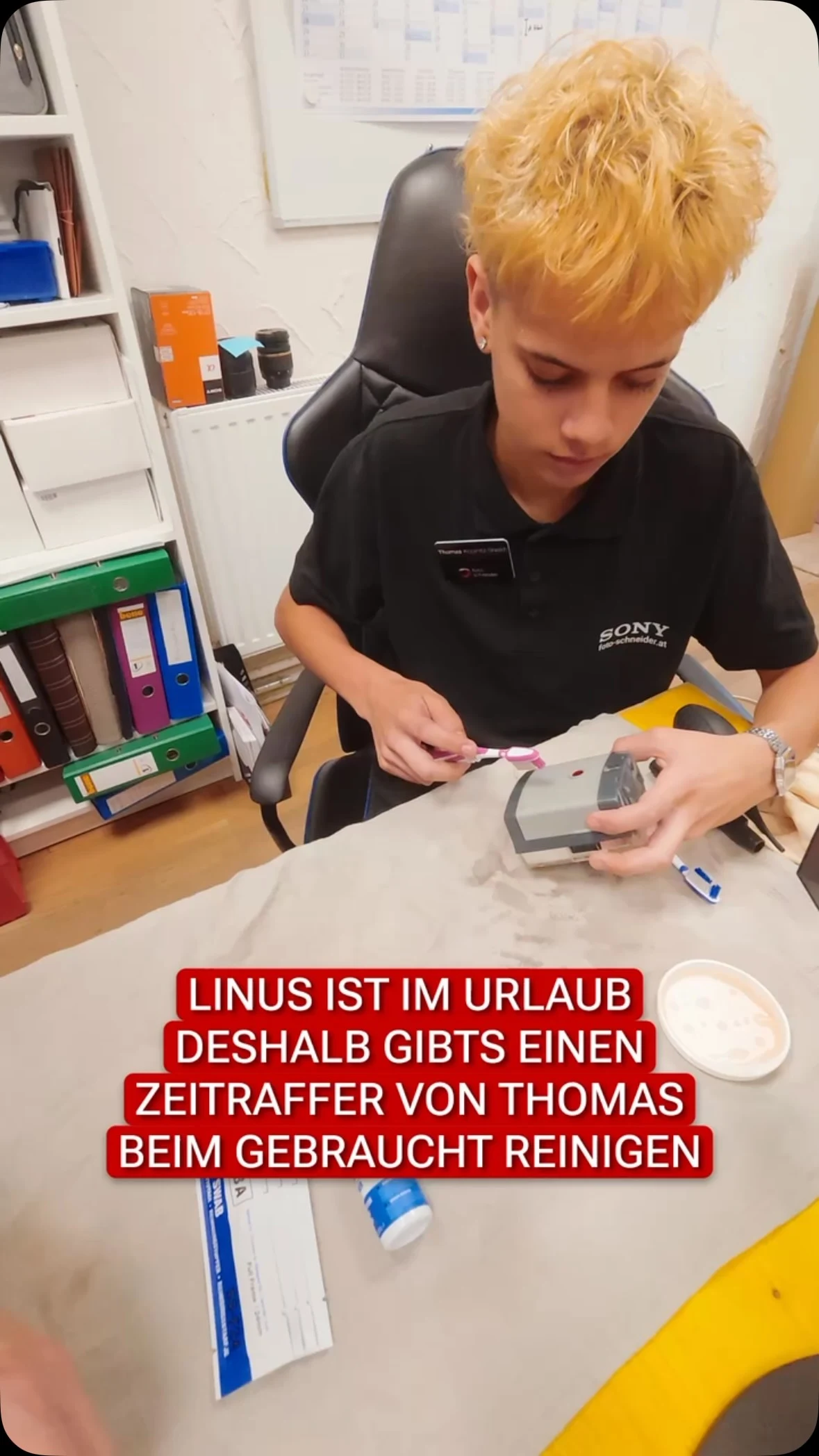 Wenn Linus im Urlaub ist, übernimmt Thomas die gründliche Reinigung…